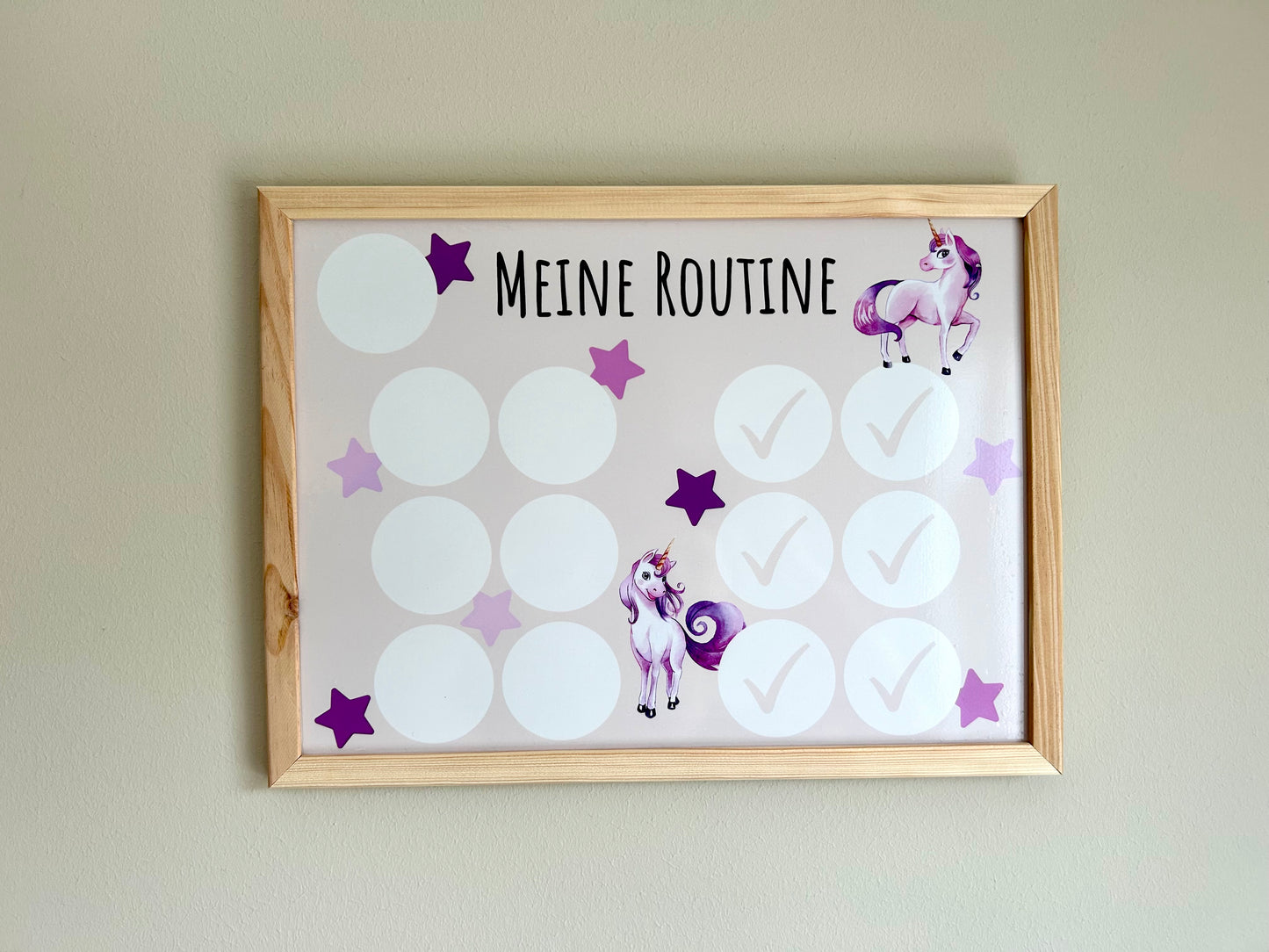 Routinetafel für Kinder | Einhorn | 30cm x 40cm inkl. 12 Magnete
