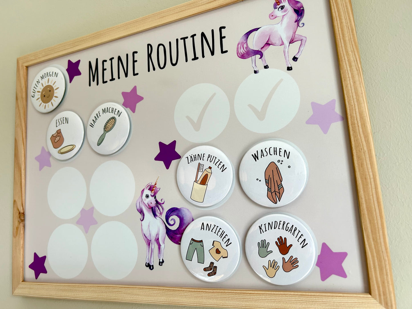 Routinetafel für Kinder | Einhorn | 30cm x 40cm inkl. 12 Magnete