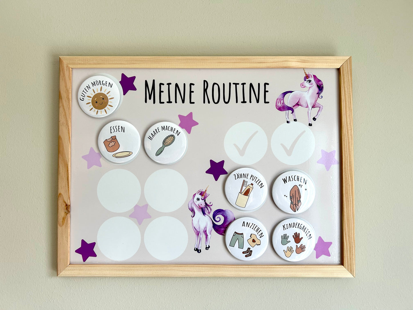 Routinetafel für Kinder | Einhorn | 30cm x 40cm inkl. 12 Magnete