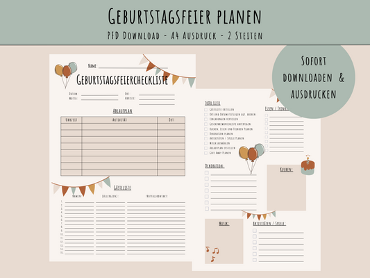 Der ultimative Helfer für stressfreie Kindergeburtstage: Dein Geburtstagsplaner zum selber Ausdrucken