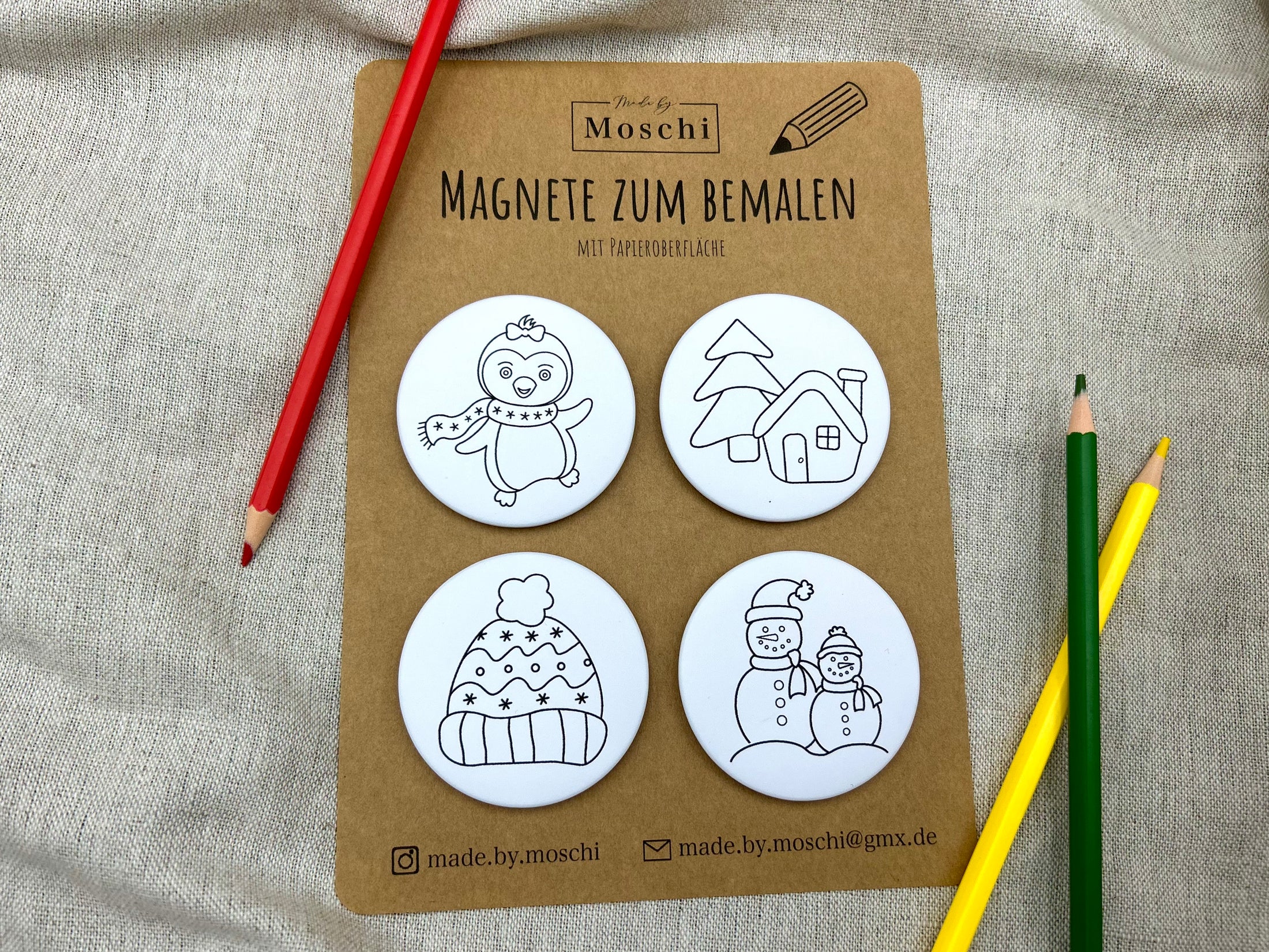 Magnete zum selber bemalen | Winter