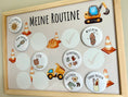 Bild in Galerie-Betrachter laden, Routinetafel für Kinder | Baustelle | 30cm x 40cm inkl. 12 Magnete
