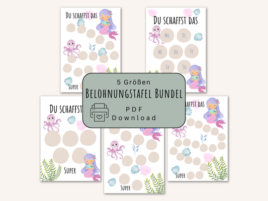 Belohnungstafel BUNDLE | Meerjungfrau