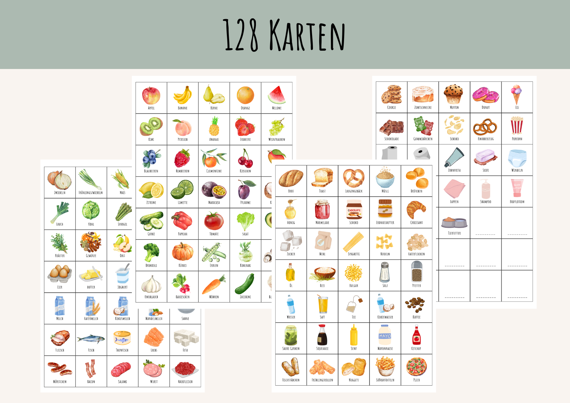 Einkaufsliste Kinder | DIGITALER DOWNLOAD | Einkaufszettel Montessori