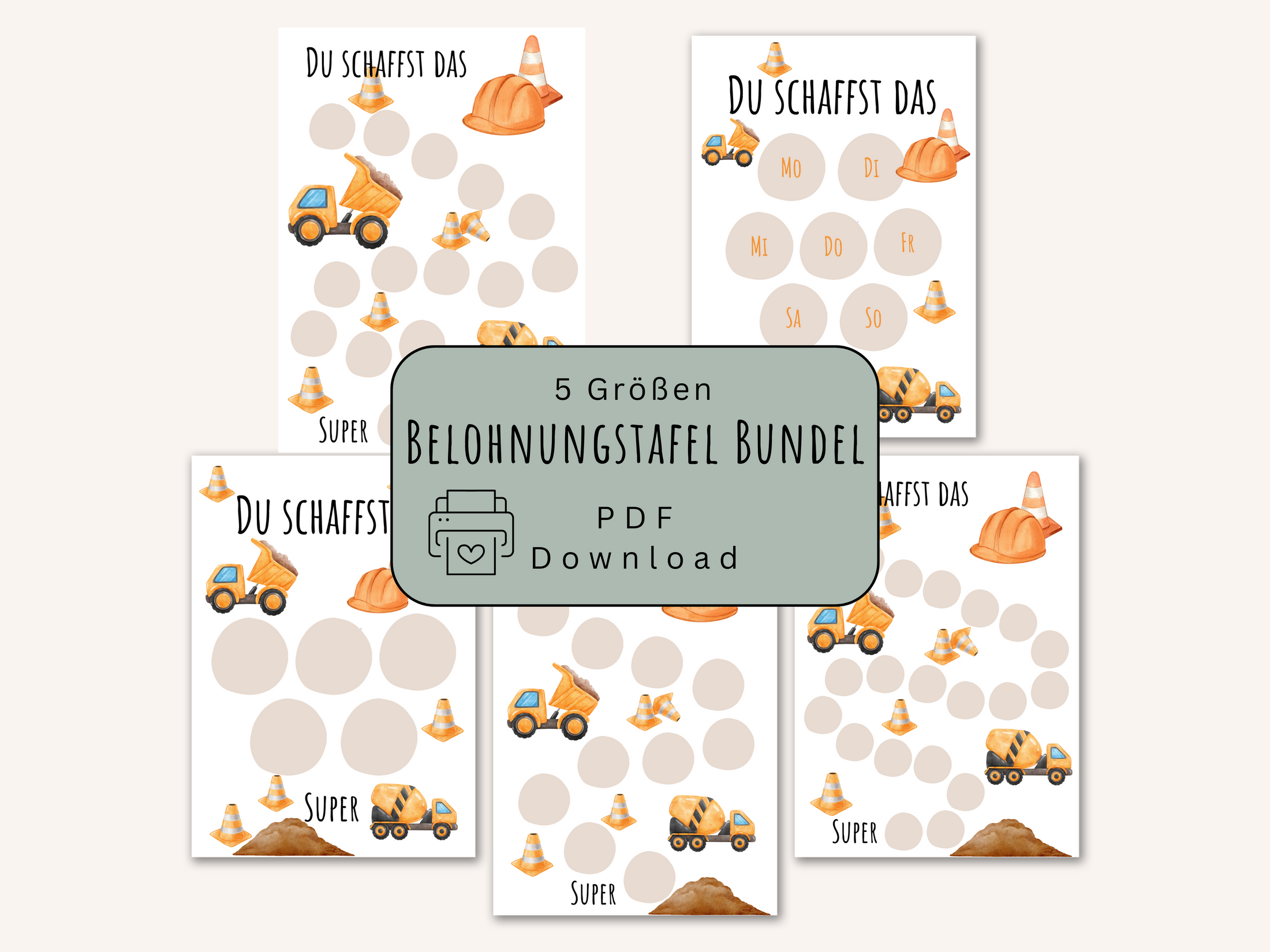 Belohnungstafel BUNDLE | Baustelle