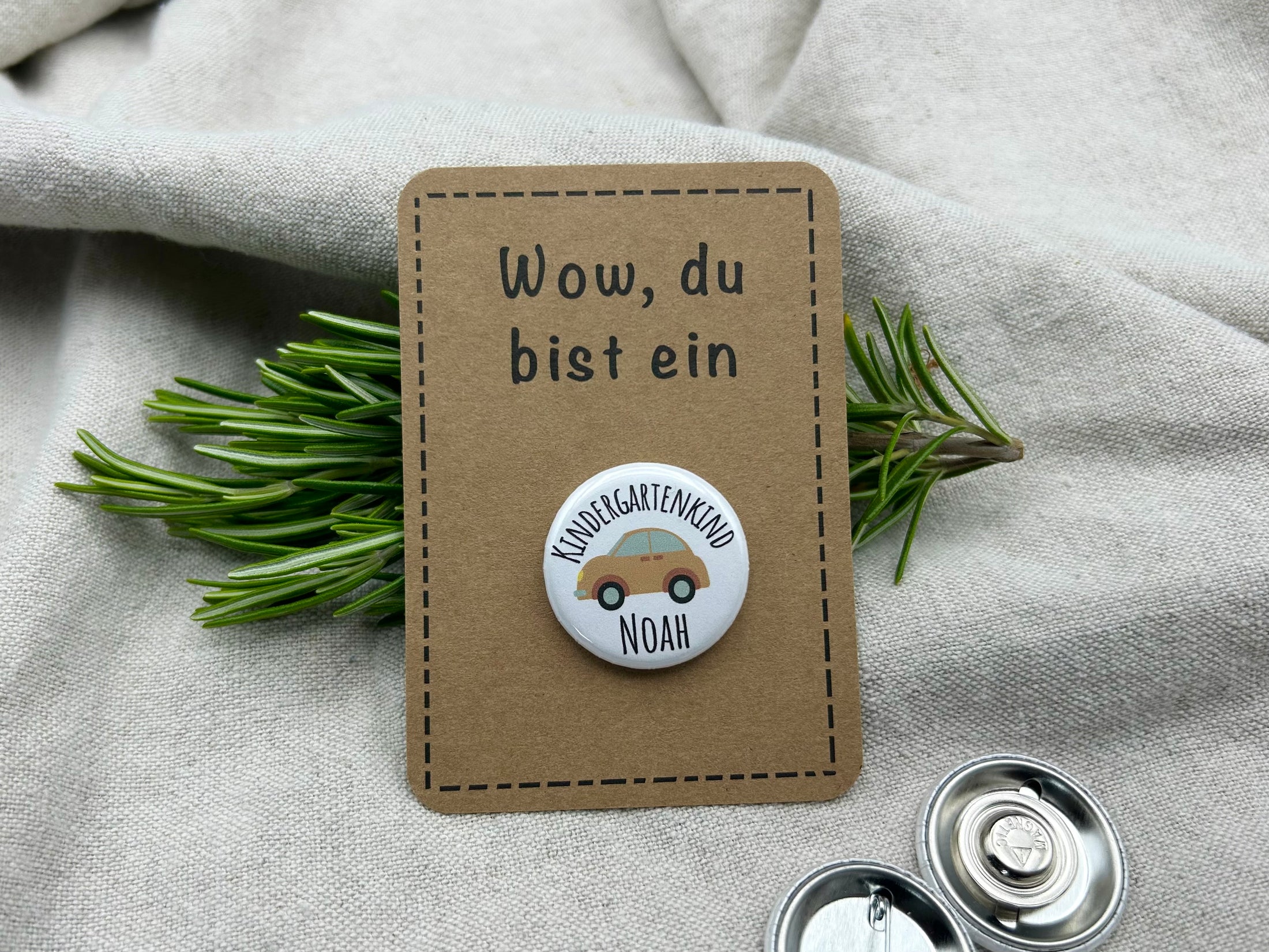 Anstecker Kindergarten AUTO PERSONALISIERT