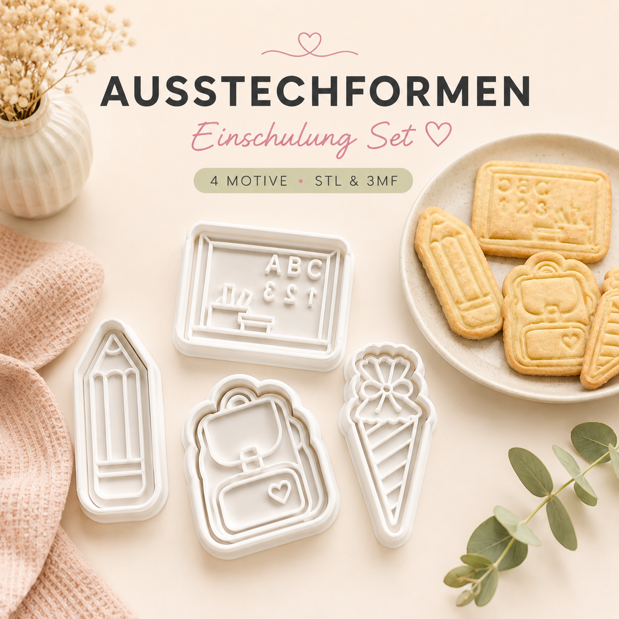 Ausstechformen Einschulung Set