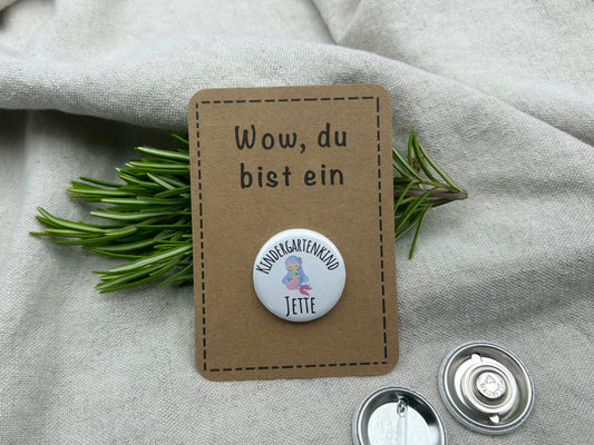 Anstecker Kindergarten MEERJUNGFRAU PERSONALISIERT