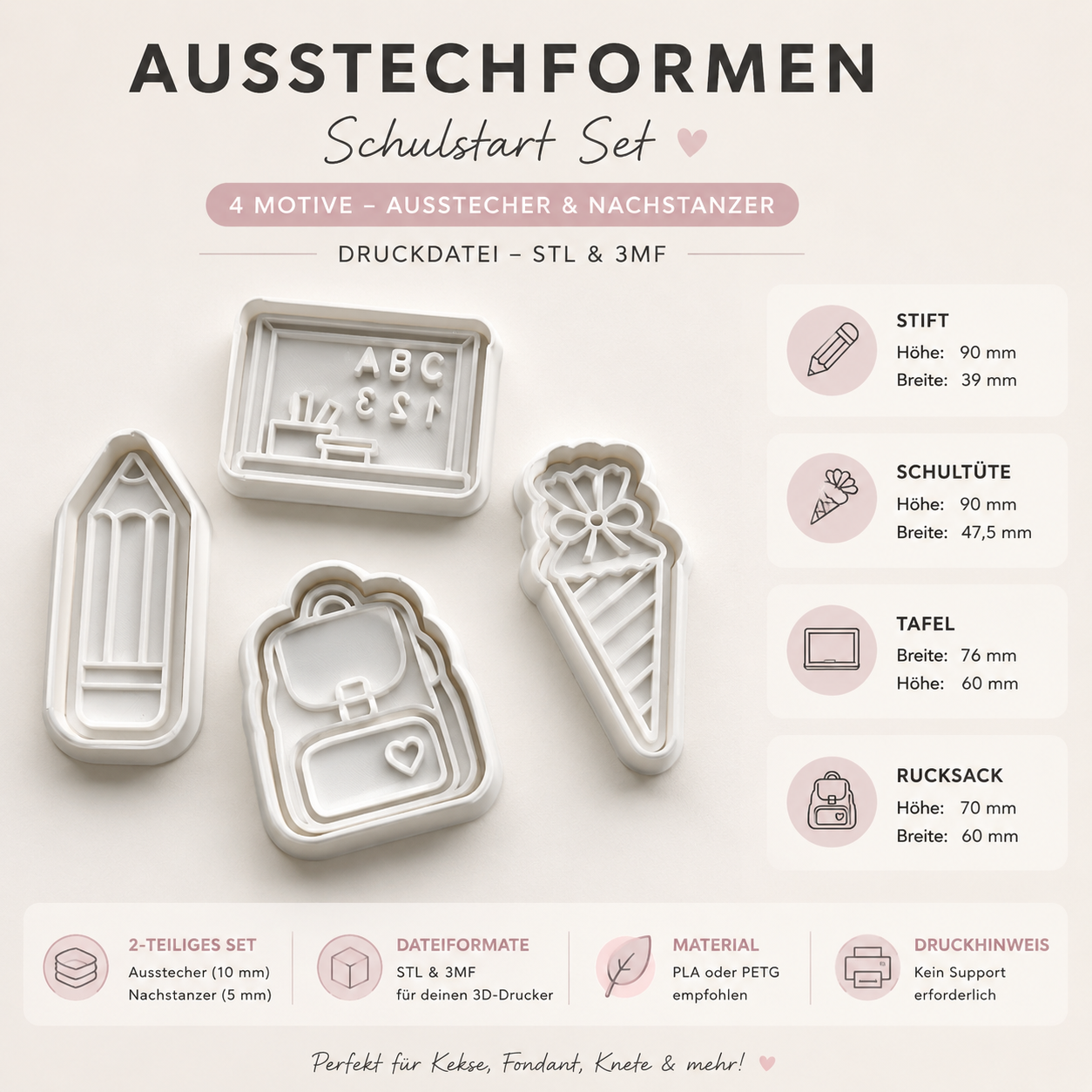 Ausstechformen Einschulung Set