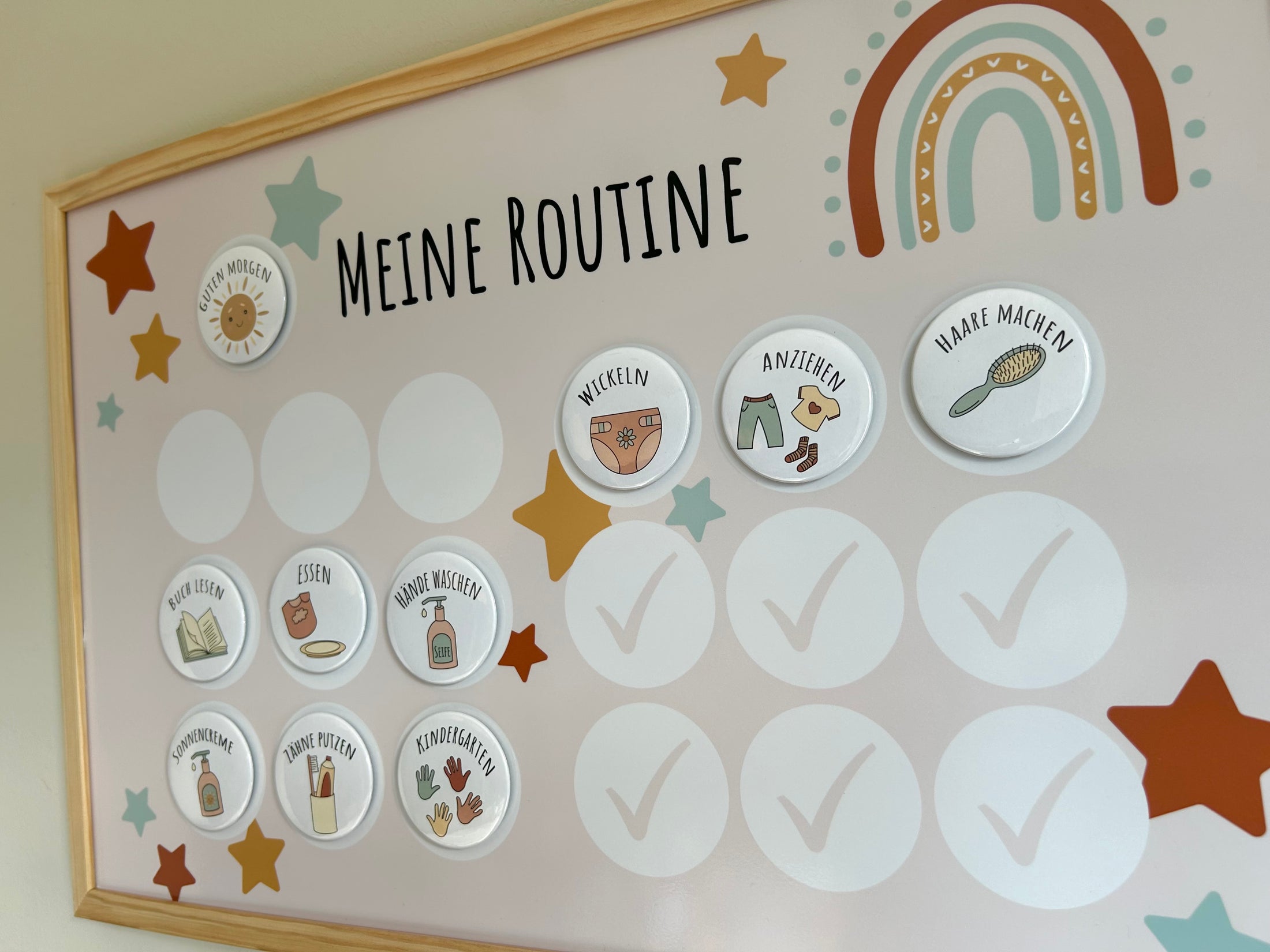 Routinetafel für Kinder 40cm x 60cm inkl. 12 Magnete