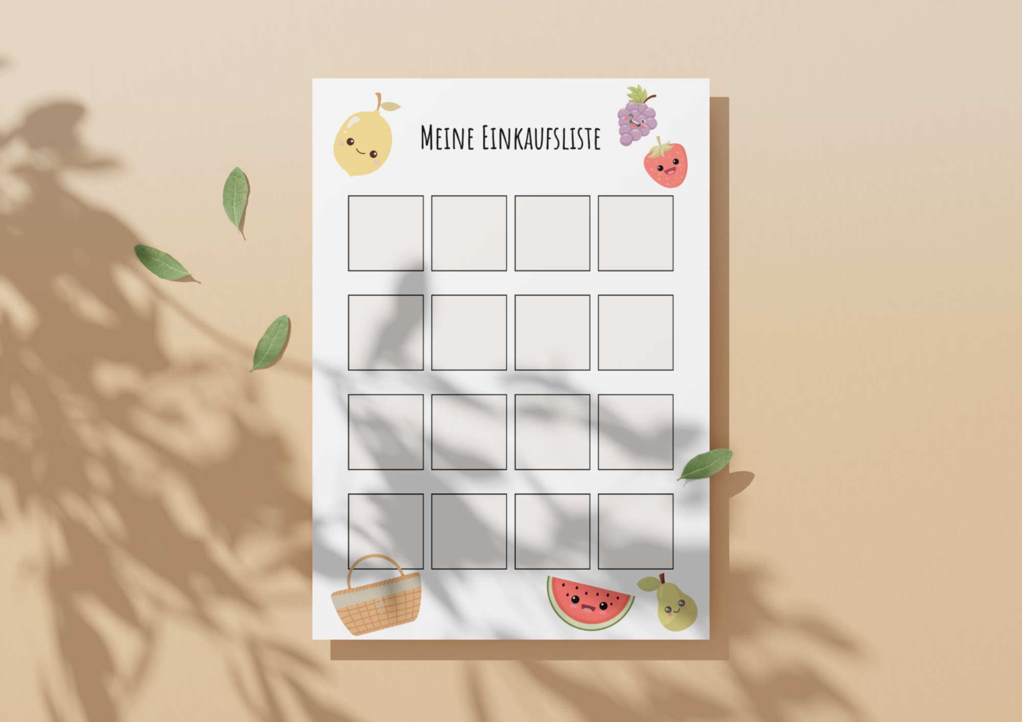 Einkaufsliste Kinder | DIGITALER DOWNLOAD | Einkaufszettel Montessori