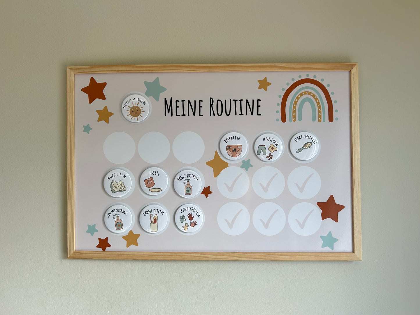 Routinetafel für Kinder 40cm x 60cm inkl. 12 Magnete