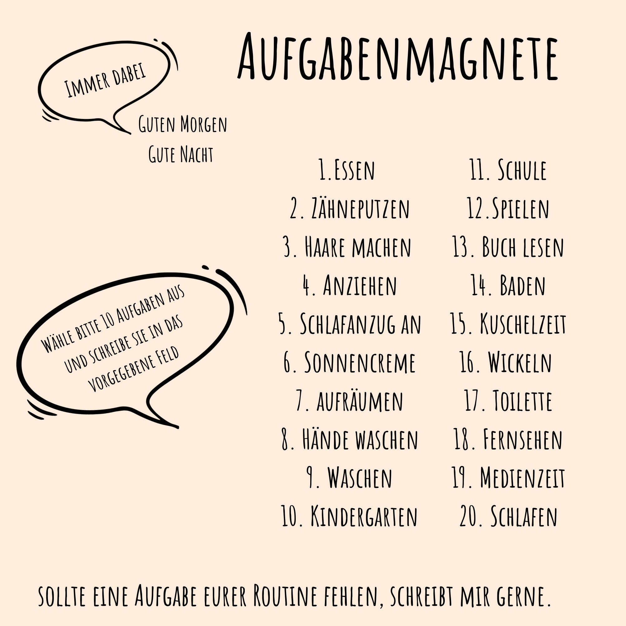 Routinetafel für Kinder | Einhorn | 30cm x 40cm inkl. 12 Magnete