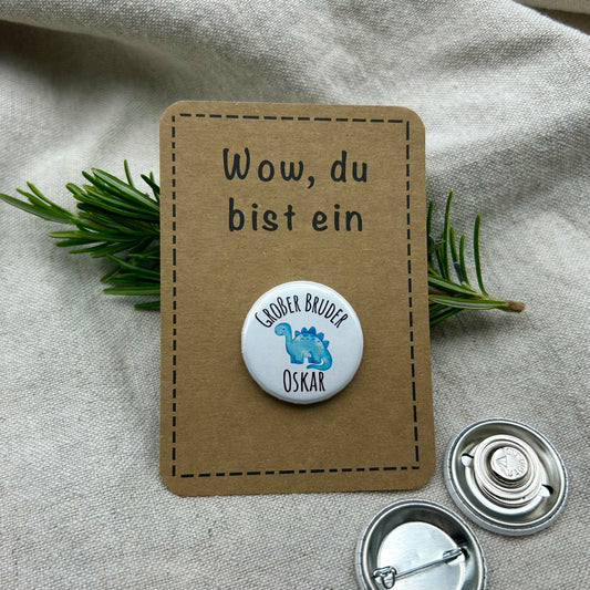 Anstecker großer Bruder DINO PERSONALISIERT