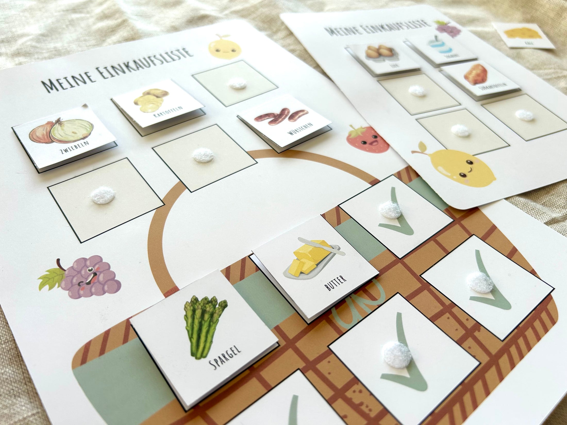 Einkaufsliste Kinder | DIGITALER DOWNLOAD | Einkaufszettel Montessori