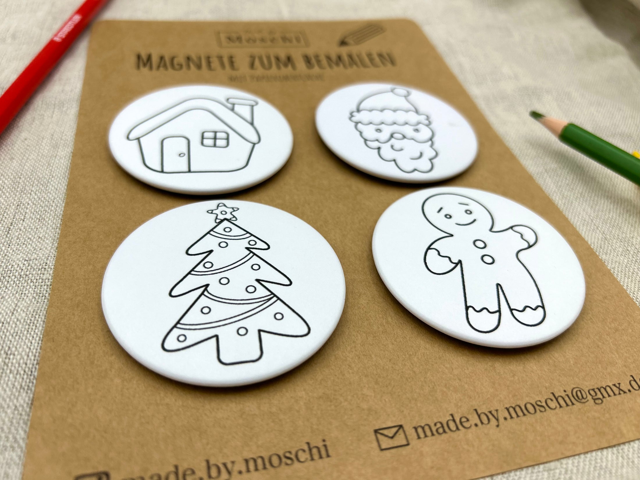 Magnete zum selber bemalen | Weihnachten