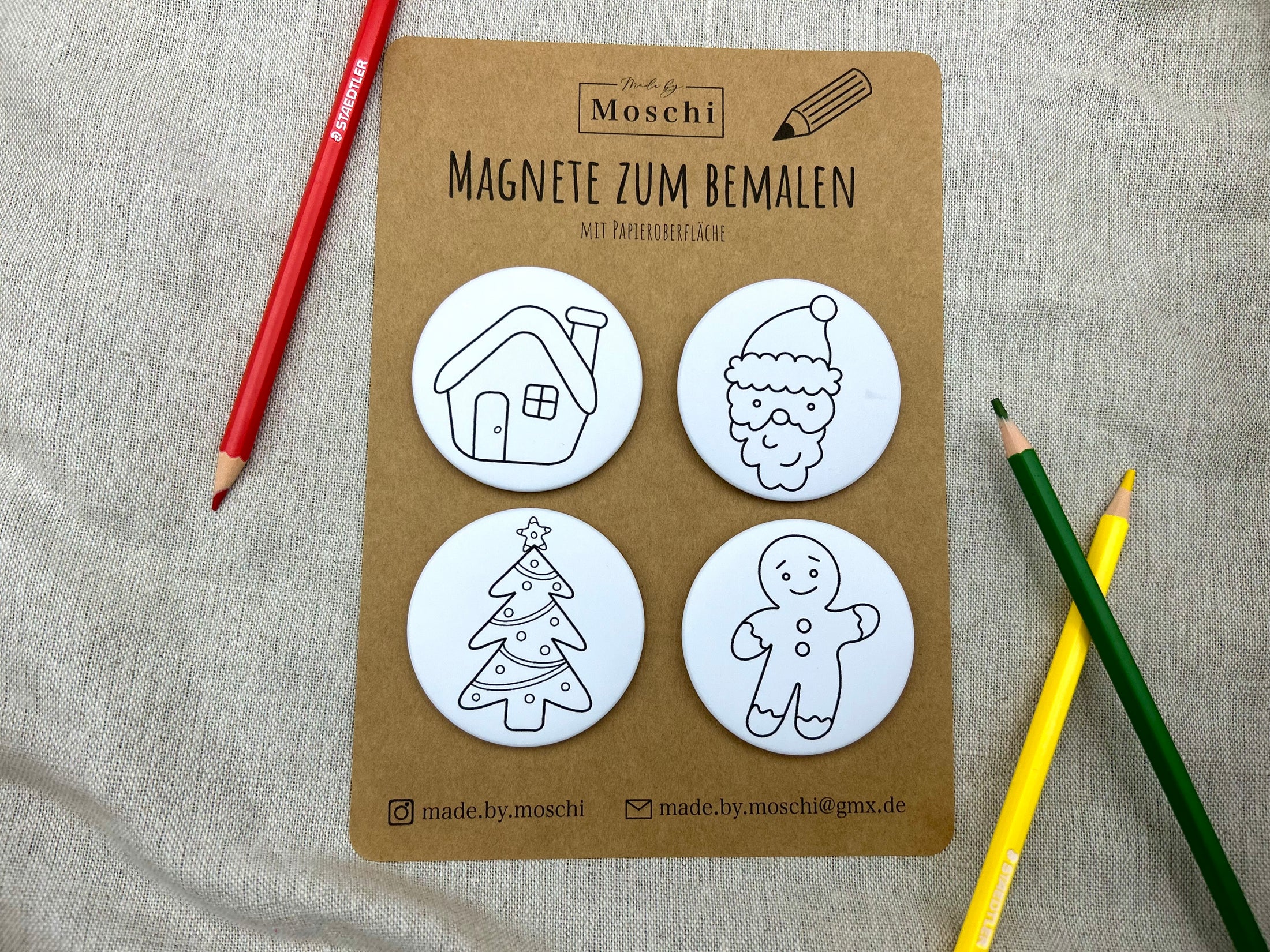 Magnete zum selber bemalen | Weihnachten