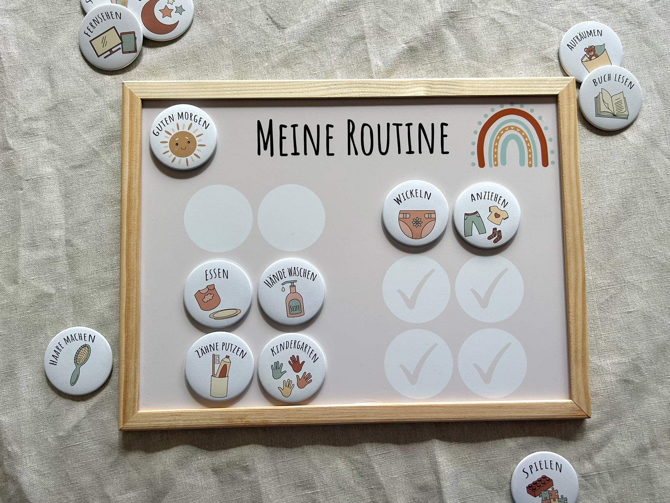 Routinetafel für Kinder 30cm x 40cm inkl. 12 Magnete