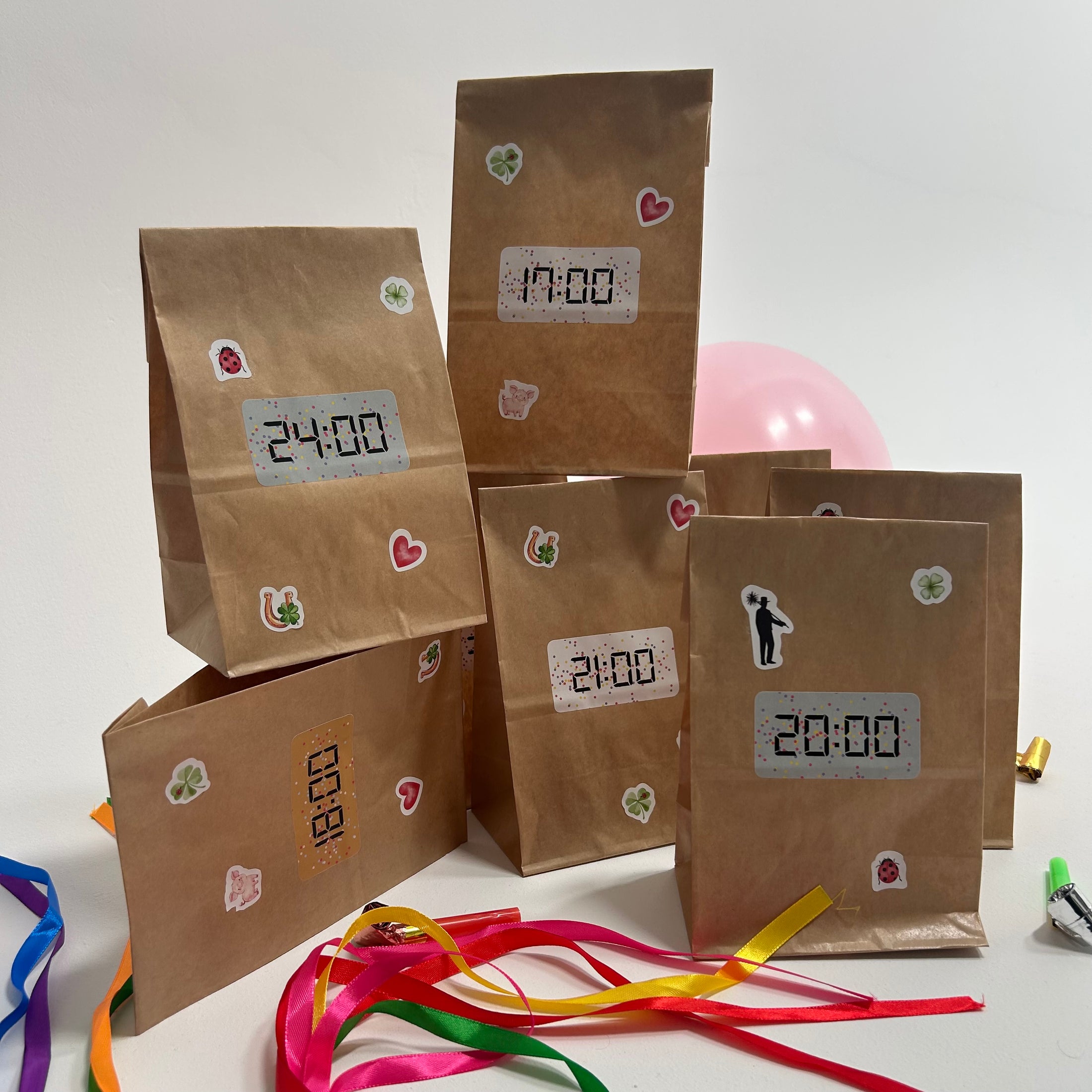 Countdown-Tüten für Silvester (8er Set)
