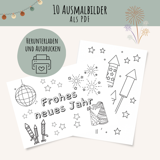 10 Silvester Ausmalbilder