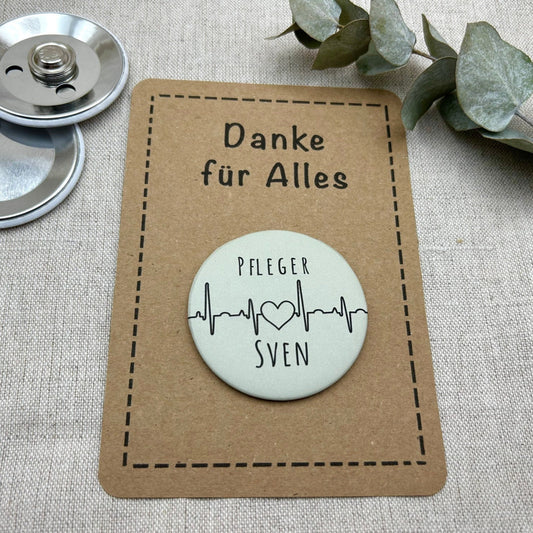 Namensschild Krankenschwester PERSONALISIERT & Geschenkkarte nach Wahl