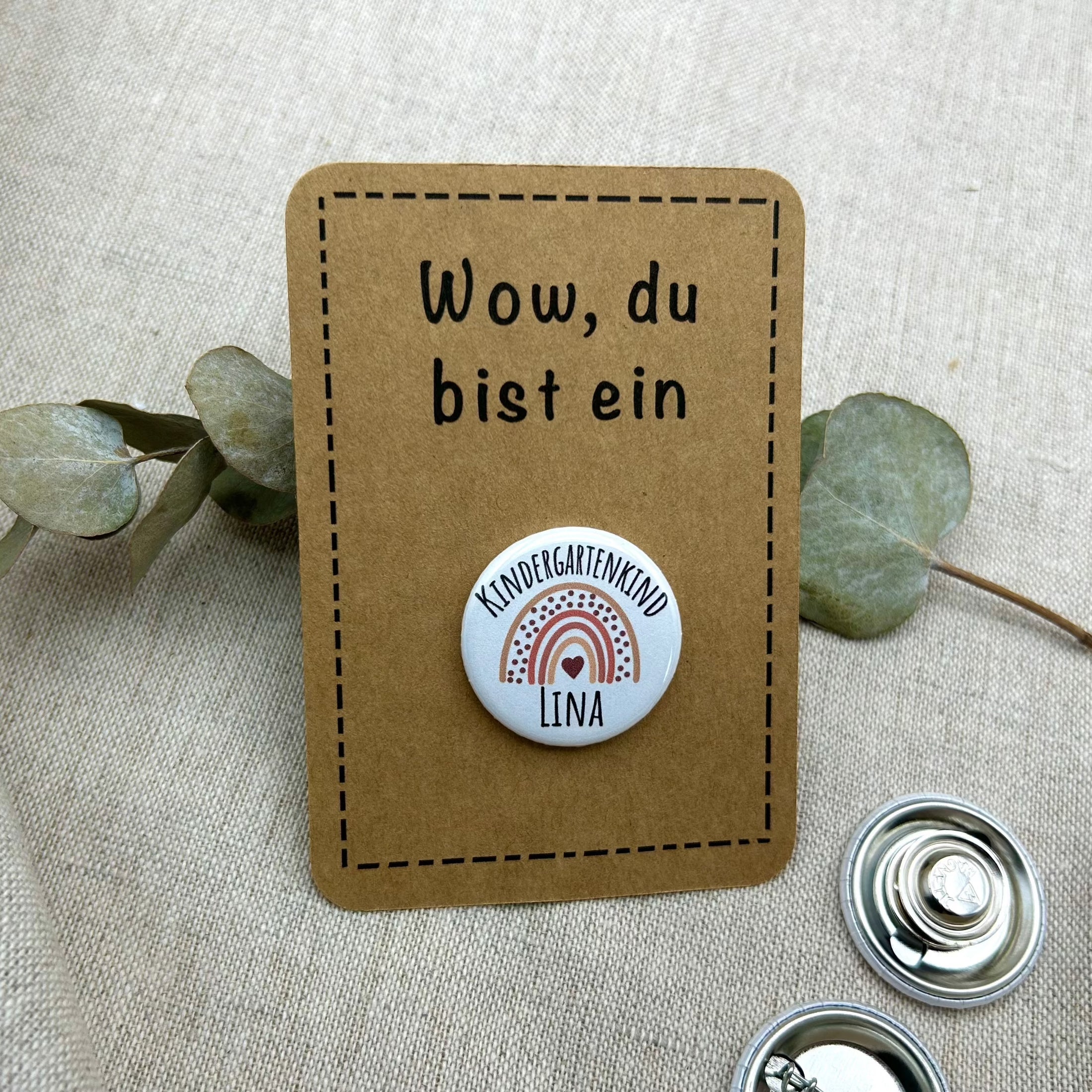 Anstecker Kindergarten Regenbogen PERSONALISIERT
