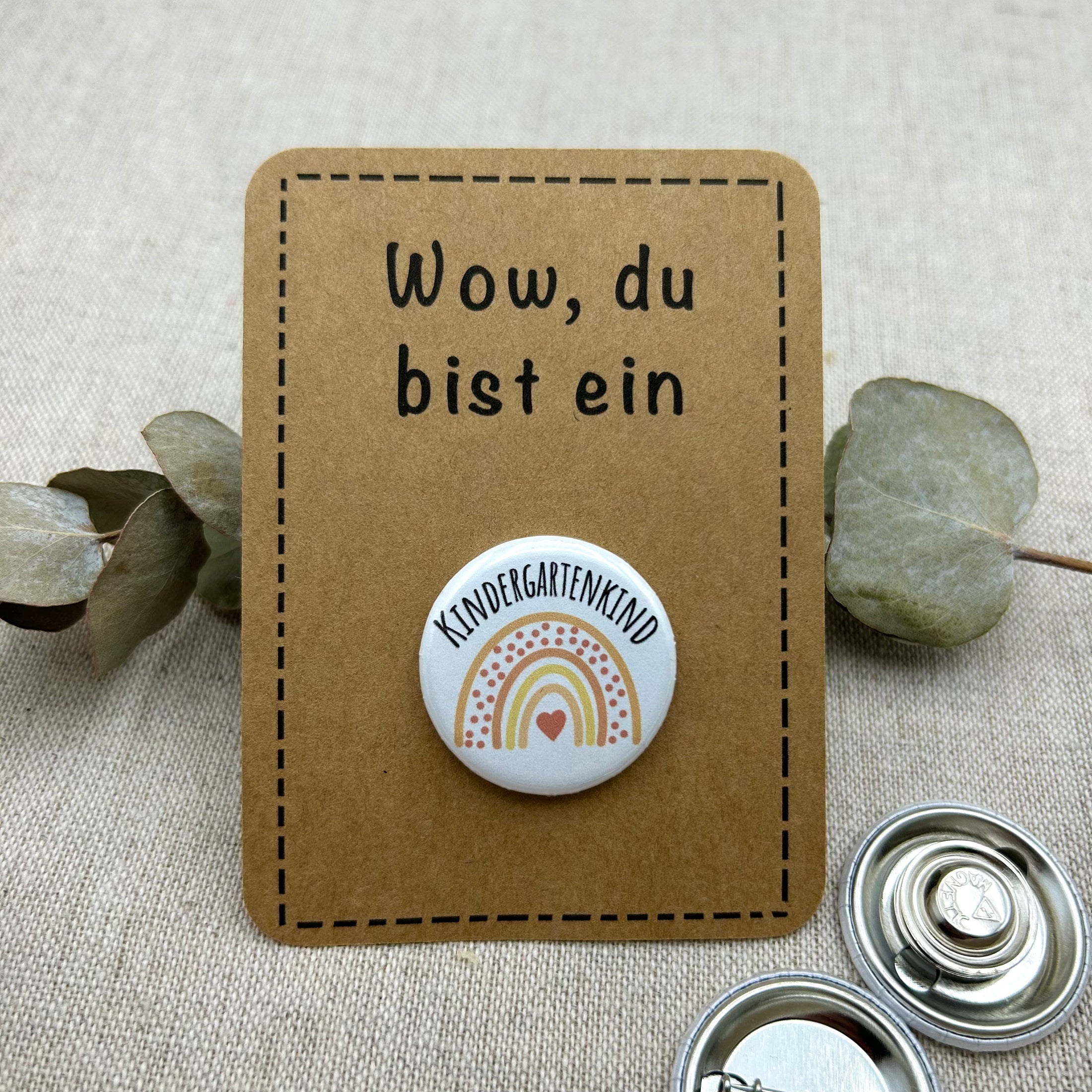 Anstecker Kindergarten GELB Regenbogen