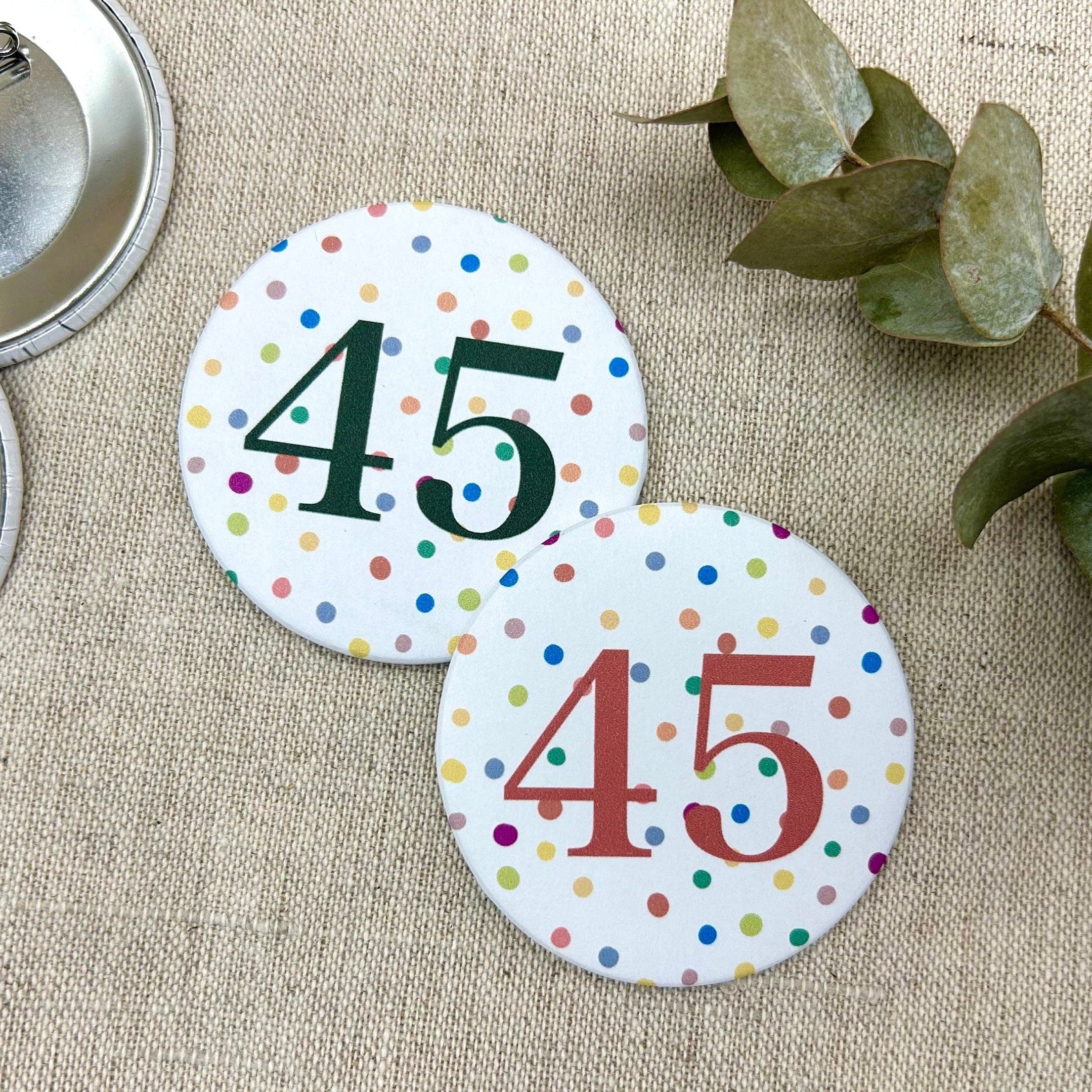 Anstecker 45. Geburtstag