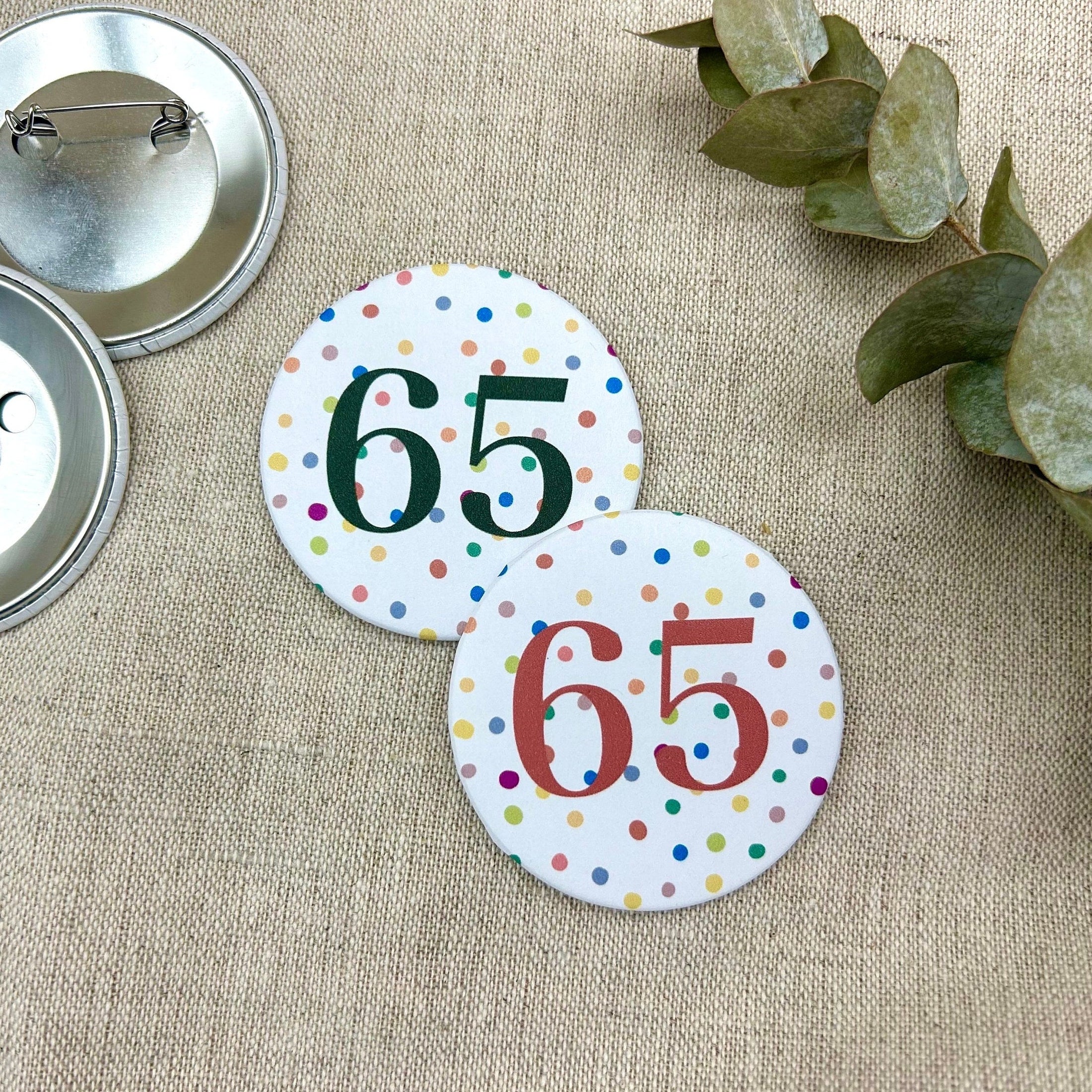 Anstecker 65. Geburtstag